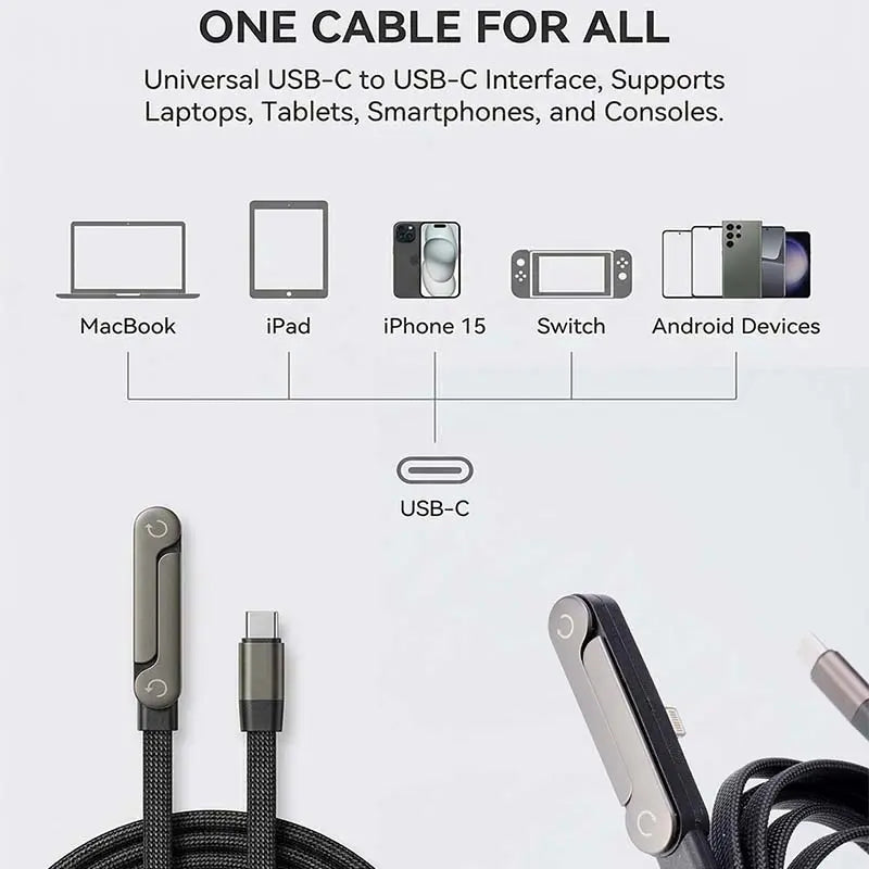 Invisible Holder Charger Cable with Stand, 240W Super Fast Charging 2-In-1 Fast Charging Cord & Phone Stand for Gaming, Office, Car Travel, Compatible with Type-C Charging Cable Black