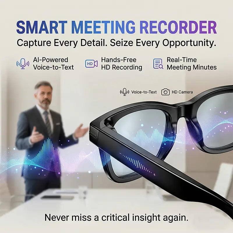 AI Smart Glasses - Wearable Tech Gadgets with 8MP HD Camera, Hands-Free Capture, Bluetooth Audio & Calls, Real-Time Translation, Photochromic Lenses for Travel & Daily Use