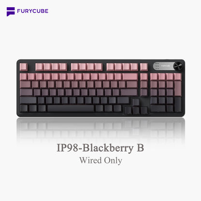 【NEW】FURYCUBE IP98 Foudation Office Keyboard, 98 Keys with Knob Wired/Wireless Cute Classic Keyboard with Number Pad, Custom Mechanical Feel Keyboard, RGB Backlit Work/Office/Gaming Silent Keyboard, Quiet Typing, Mothersdaygift